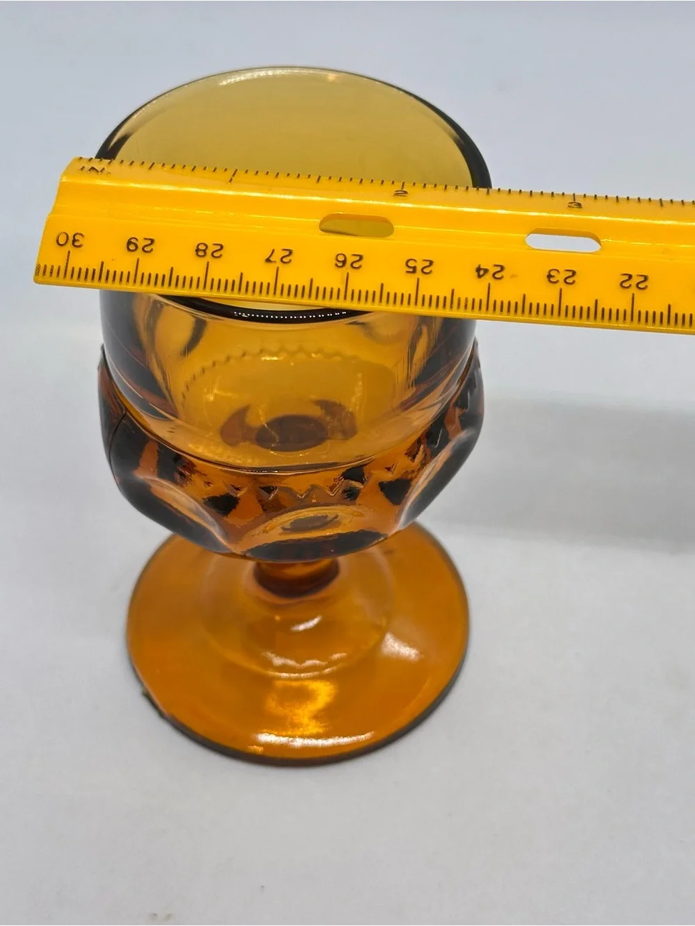 Indiana Glass Amber Kings Crown Thumbprint 4.25